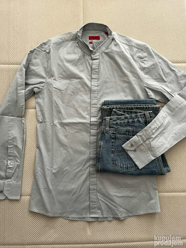 Najsvetlija nijansa sive boje (M) Hugo Boss Slim Fit
