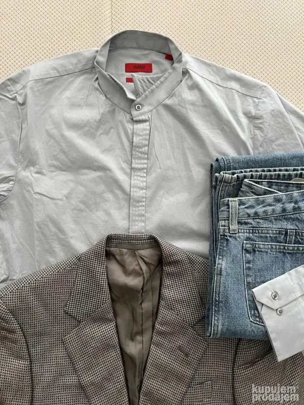 Najsvetlija nijansa sive boje (M) Hugo Boss Slim Fit