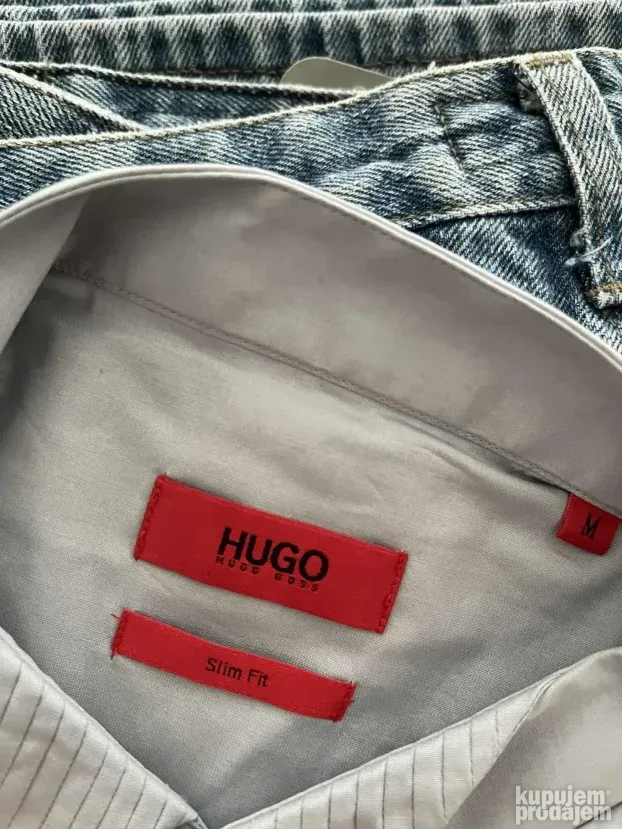 Najsvetlija nijansa sive boje (M) Hugo Boss Slim Fit