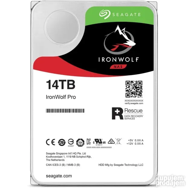 SEAGATE IronWolf Pro 14TB 3.5" 7200rpm 256MB SATA ST14000NE0