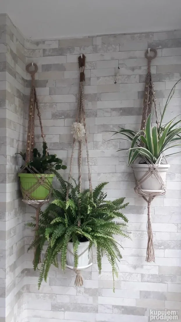 Makrame držač za saksiju od prirodng materijala, BOHO style