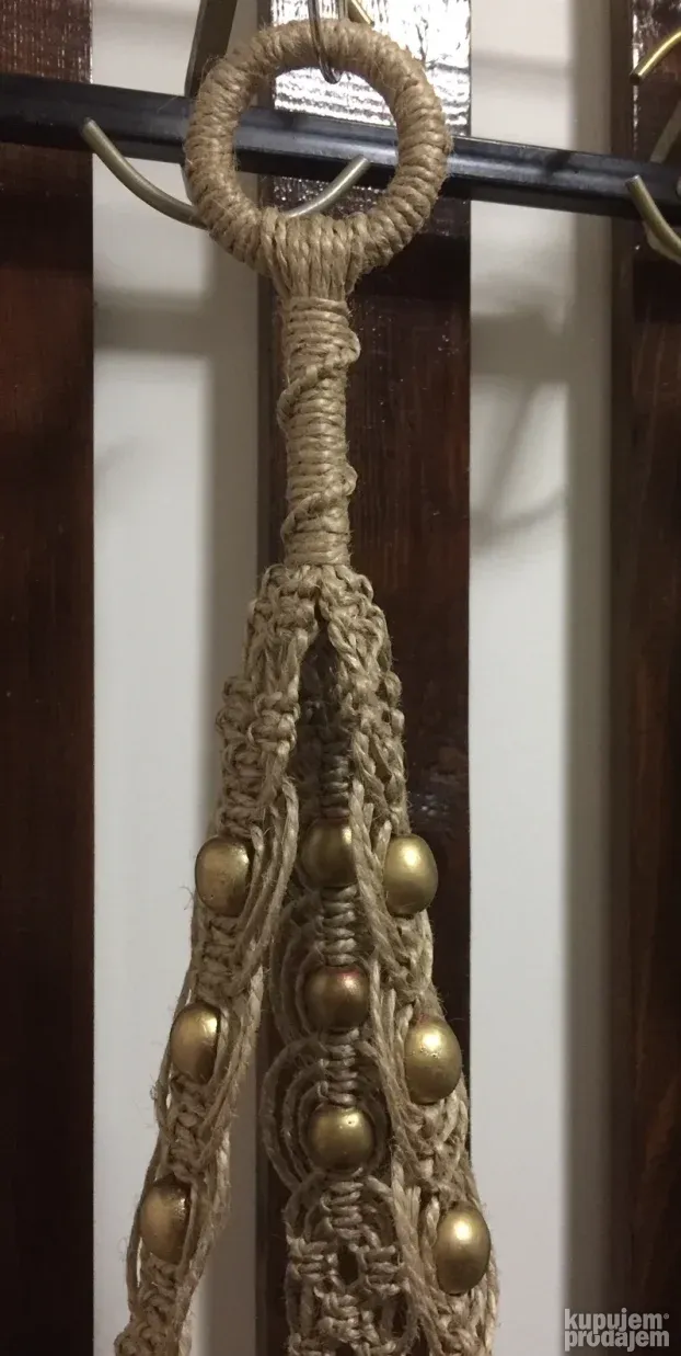 Makrame držač za saksiju od prirodng materijala, BOHO style