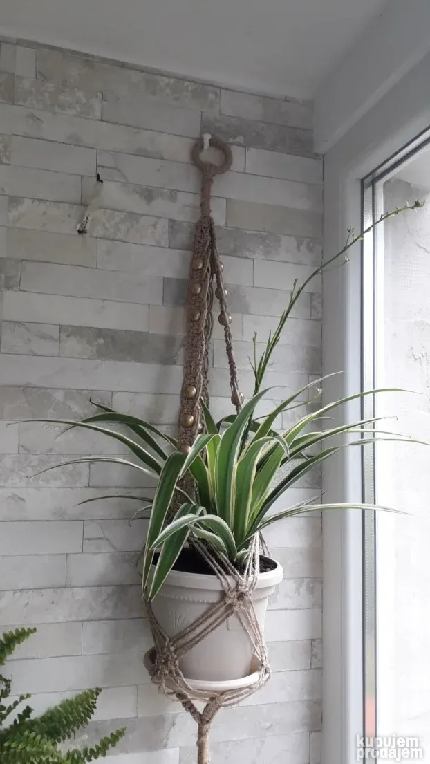 Makrame držač za saksiju od prirodng materijala, BOHO style