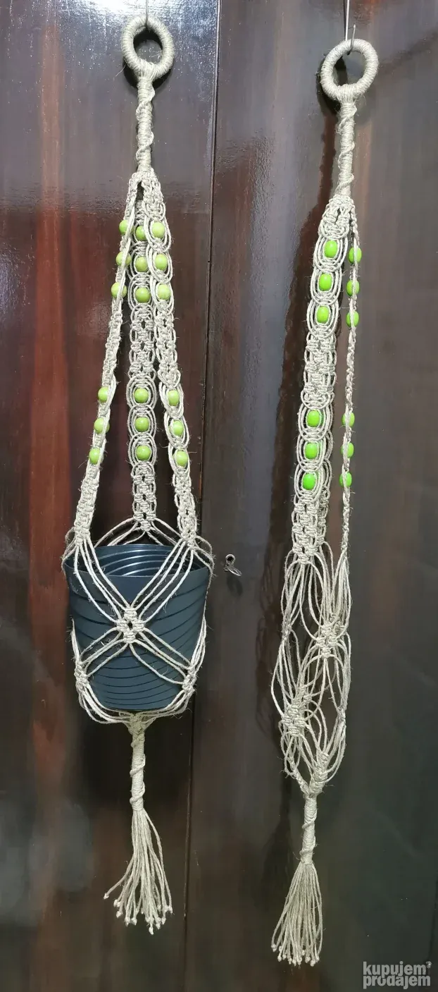 Makrame držač za saksiju od prirodng materijala, BOHO style
