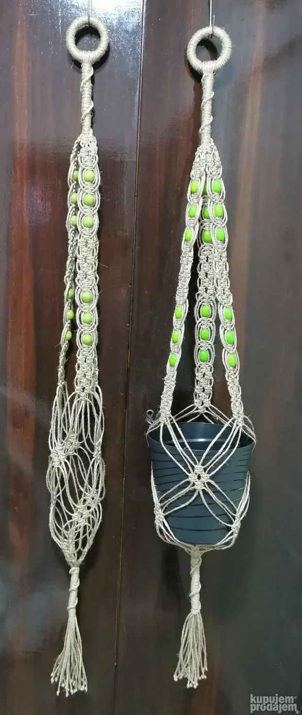 Makrame držač za saksiju od prirodng materijala, BOHO style