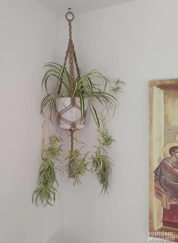 Makrame držač za saksiju od prirodng materijala, BOHO style