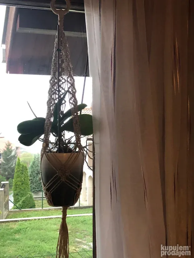 Makrame držač za saksiju od prirodng materijala, BOHO style