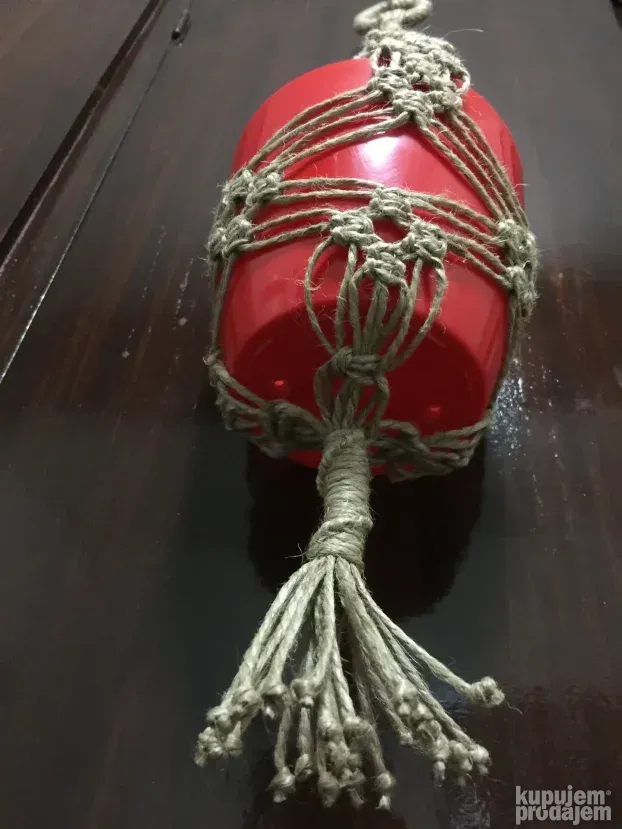 Makrame držač za saksiju od prirodng materijala, BOHO style