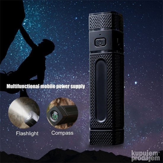 3u1 PowerBank EKSTERNA Baterija 2600mAh Sa KOMPASOM i LAMPOM