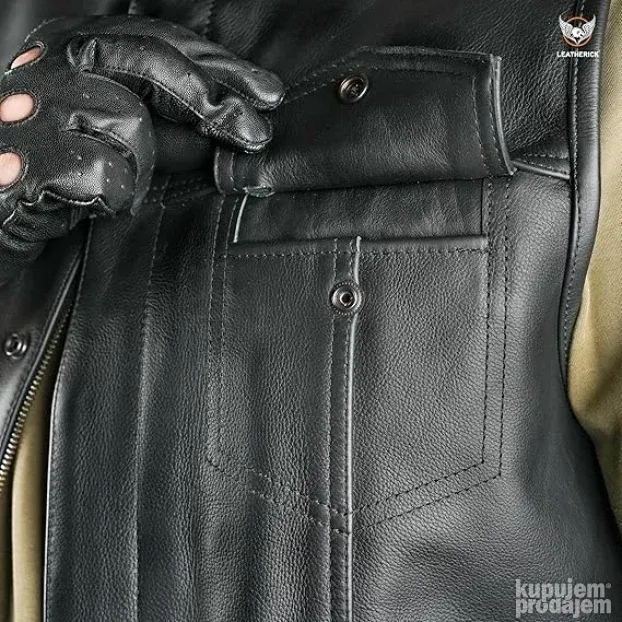 Leatherick muški anarchy premium prsluk za motocikliste