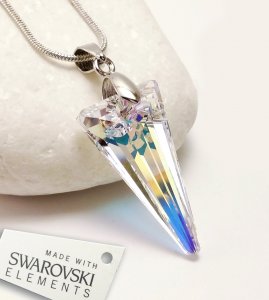 SWAROVSKI ogrlica - trougao (AB)