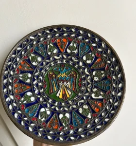Mandala zidni tanjir, emajl i posrebra