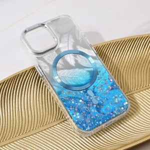 Torbica Magsafe Glitter za iPhone 13 6.1 - Plava