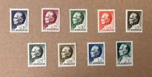 PREDSEDNIK TITO, 9 mint markica pune serije, 1968