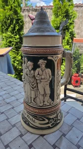 Velika stara keramička krigla za pivo br.1