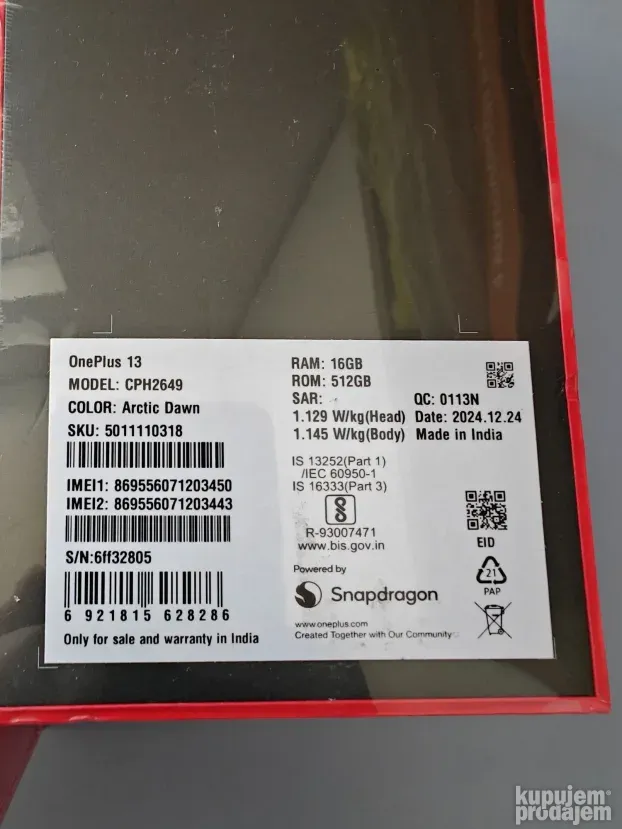 OnePlus 13 512/16gb  Midnight/Black/Noir