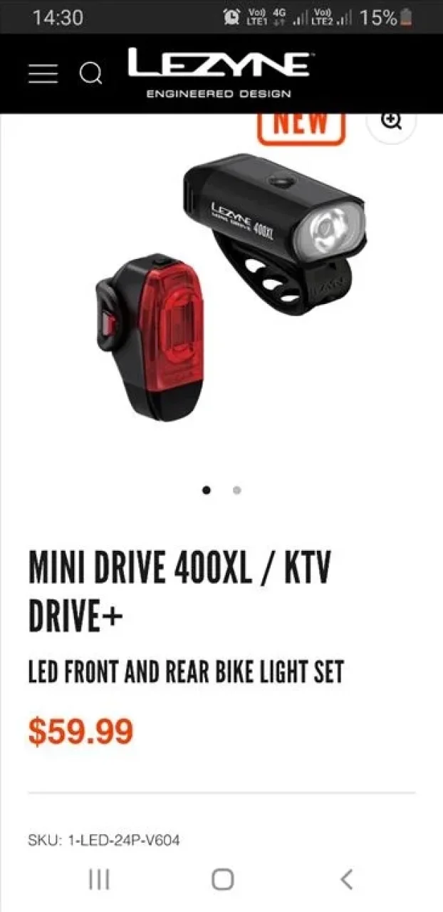 Lezyne 400XL vrhusnko led svetlo kao novo