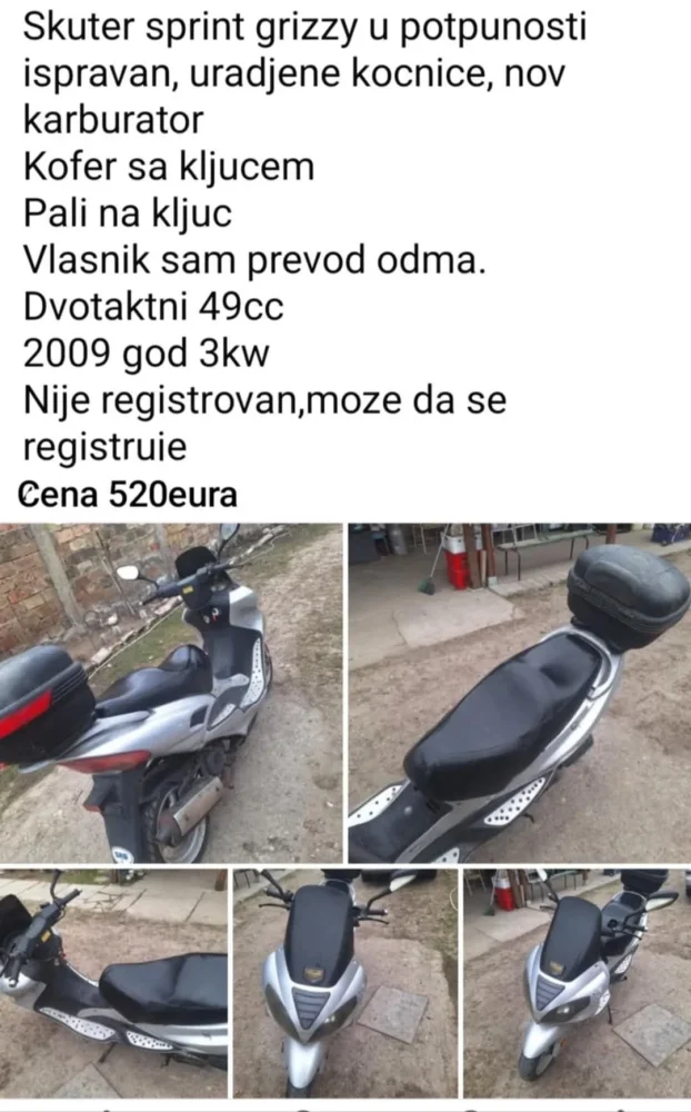 Prodajem skuter 2t