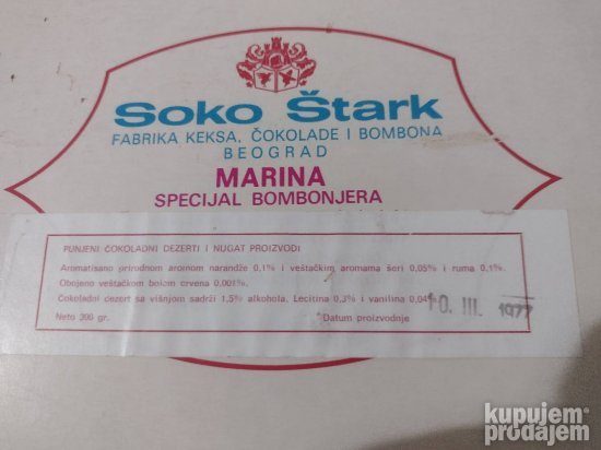 kutija od bombonjere marina soko stark 1977g