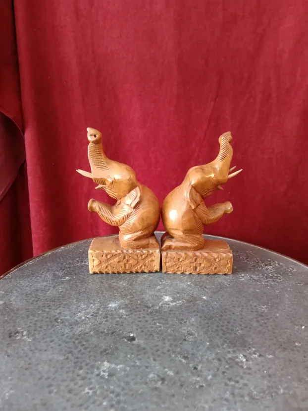 Bookends, drveni držači za knjige figure slona