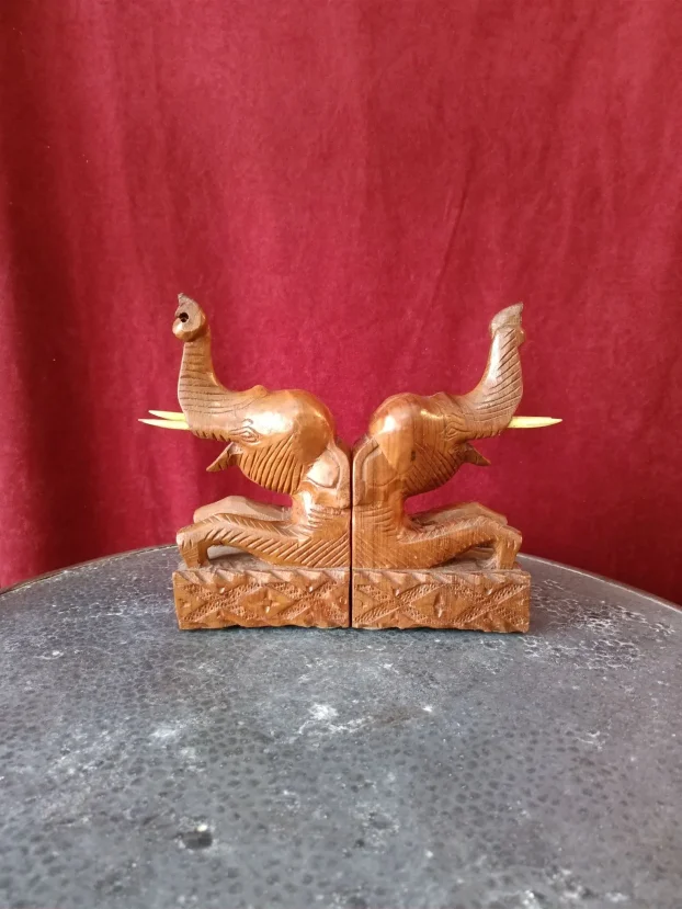 Bookends, drveni držači za knjige figure slona