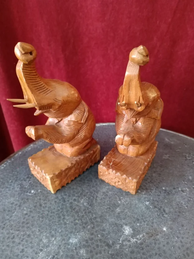 Bookends, drveni držači za knjige figure slona