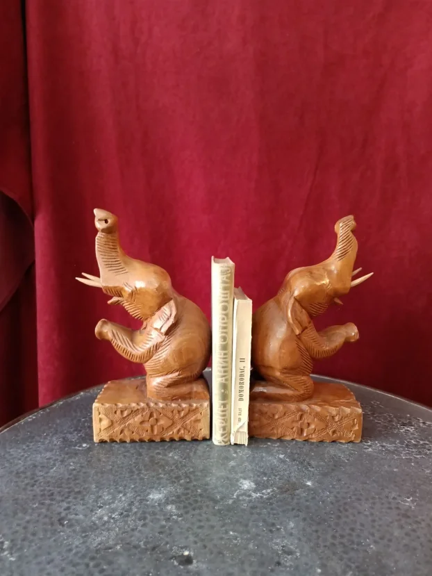 Bookends, drveni držači za knjige figure slona
