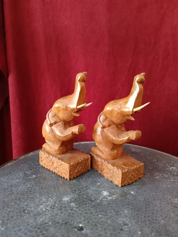 Bookends, drveni držači za knjige figure slona