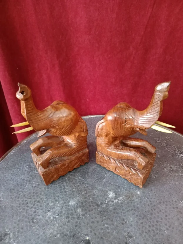 Bookends, drveni držači za knjige figure slona