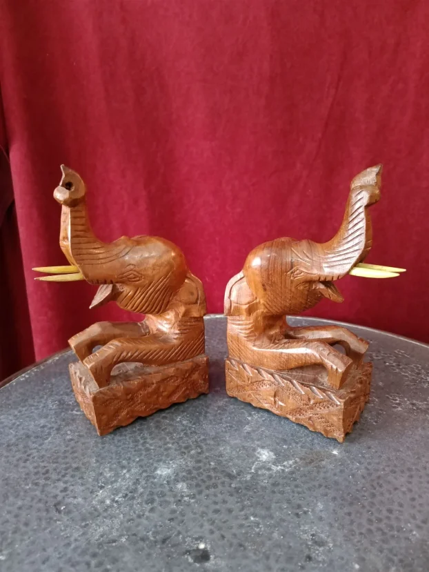 Bookends, drveni držači za knjige figure slona