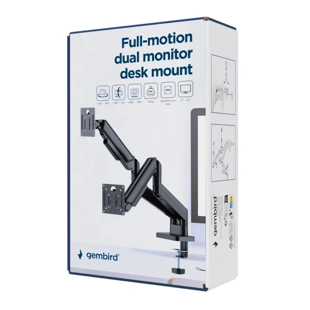 Stoni nosač za 2 monitora 17-32" Gembird MA-DA2-06