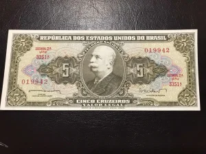 Brazil 5 cruzeiros.unc.