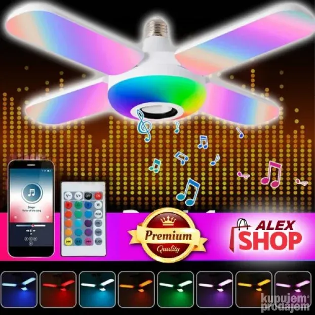 Muzička rasklopiva lampa luster 48w sa blututom