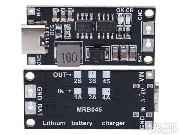 DC-DC Step Up modul za 3 18650 baterije 12.6V 2A USB-C