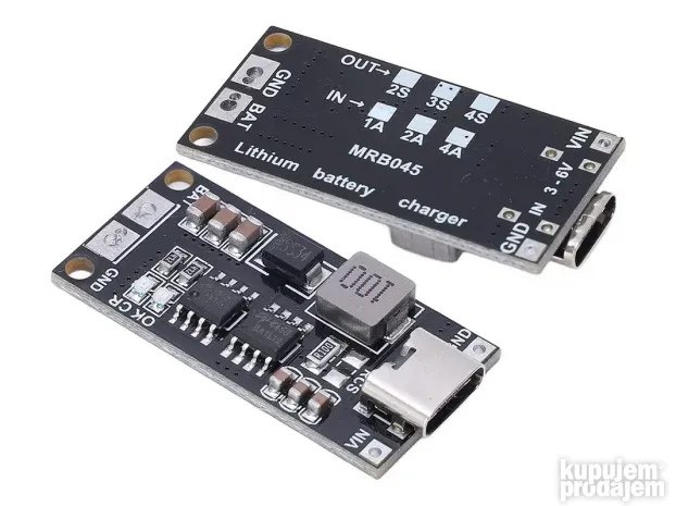 DC-DC Step Up modul za 3 18650 baterije 12.6V 2A USB-C