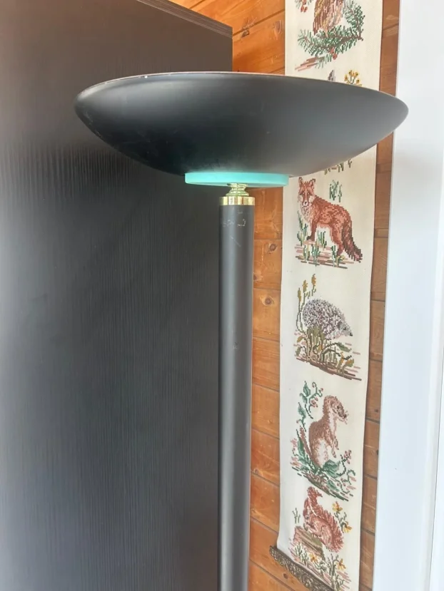 Podna lampa crna 178cm visoka 300W