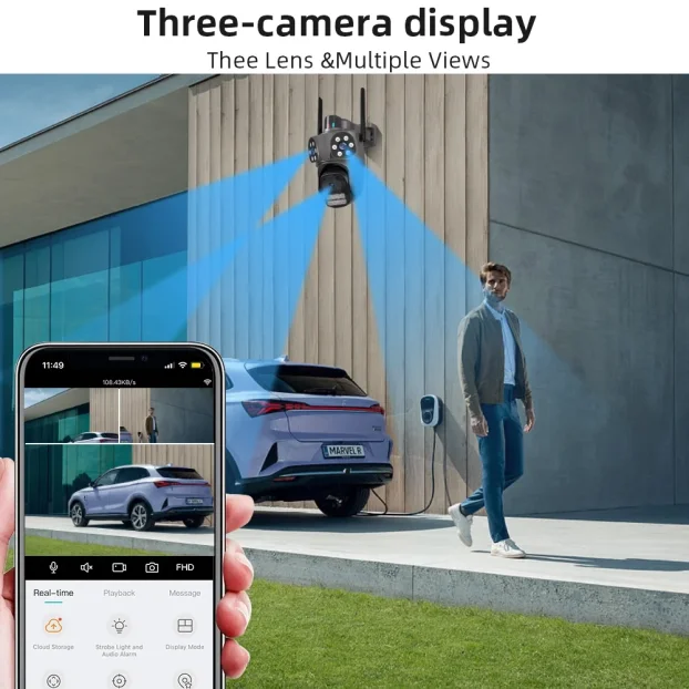 WIFI Kamera 3 u 1 kamere ICSEE Trosturka 28Mpx Video nadzor