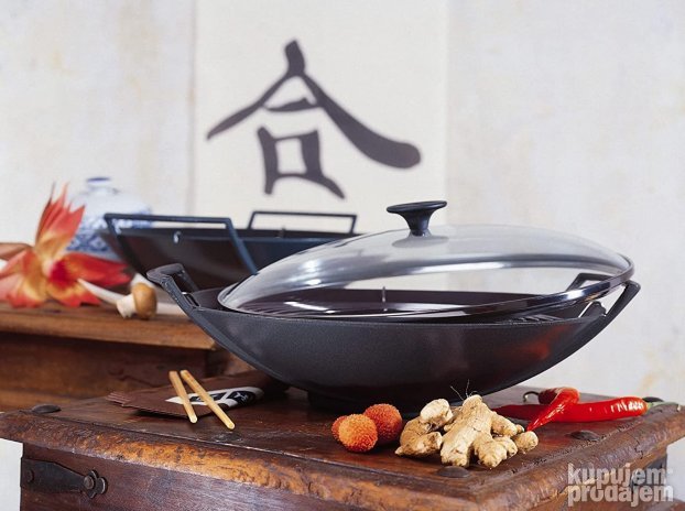 Le Creuset Vok od livenog gvožđa sa staklenim poklopcem 36c