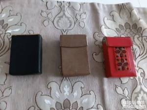 Stare kožne  tabakere 3kom