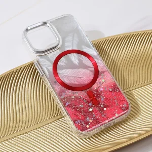 Torbica Magsafe Glitter za iPhone 14 6.1 - Crvena