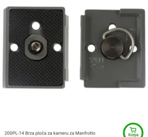 Plocica 200PL-14 za Manfrotto RC2 glavu stativa sraf 1/4