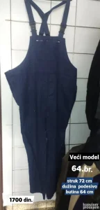 Velike radne pantalone 64 br poluobim struka 72 cm