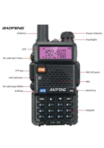 Baofeng uv5r toki voki radio stanica 15w 5000mah baterija