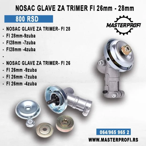 Nosač glave trimera 28mm sa 4 , 7 i 9 nutova