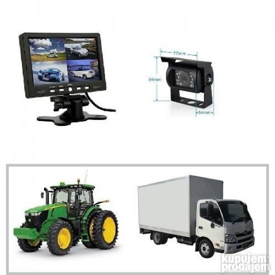 Set Rikverc kamera + Monitor 7" LC-798 QUAD bus-kombajn