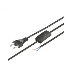 Strujni kabl sa prekidacem 1.5m crni N2K-BK/VDE