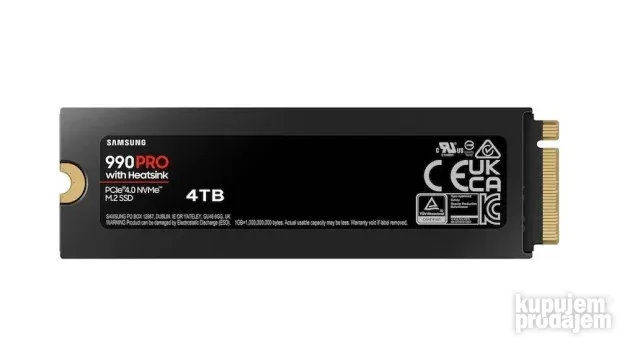 SAMSUNG 4TB M.2 NVMe MZ-V9P4T0CW 990 Pro Heatsink SSD