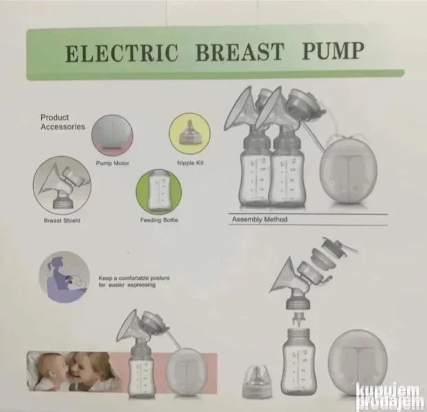 Pumpica za izmuzanje izmlazanje mleka električna dve flašice