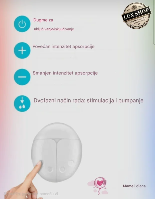 Pumpica za izmuzanje izmlazanje mleka električna dve flašice