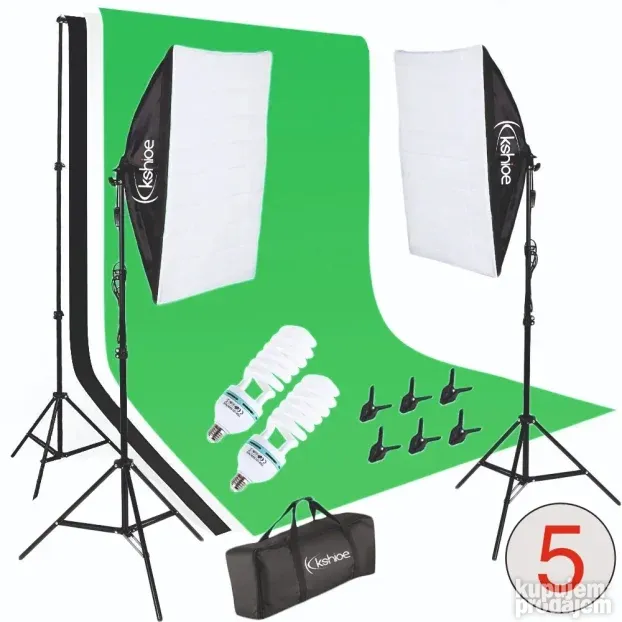 GreenScreen Green Screen Komplet 2.6x3.0m Foto Video 12in1